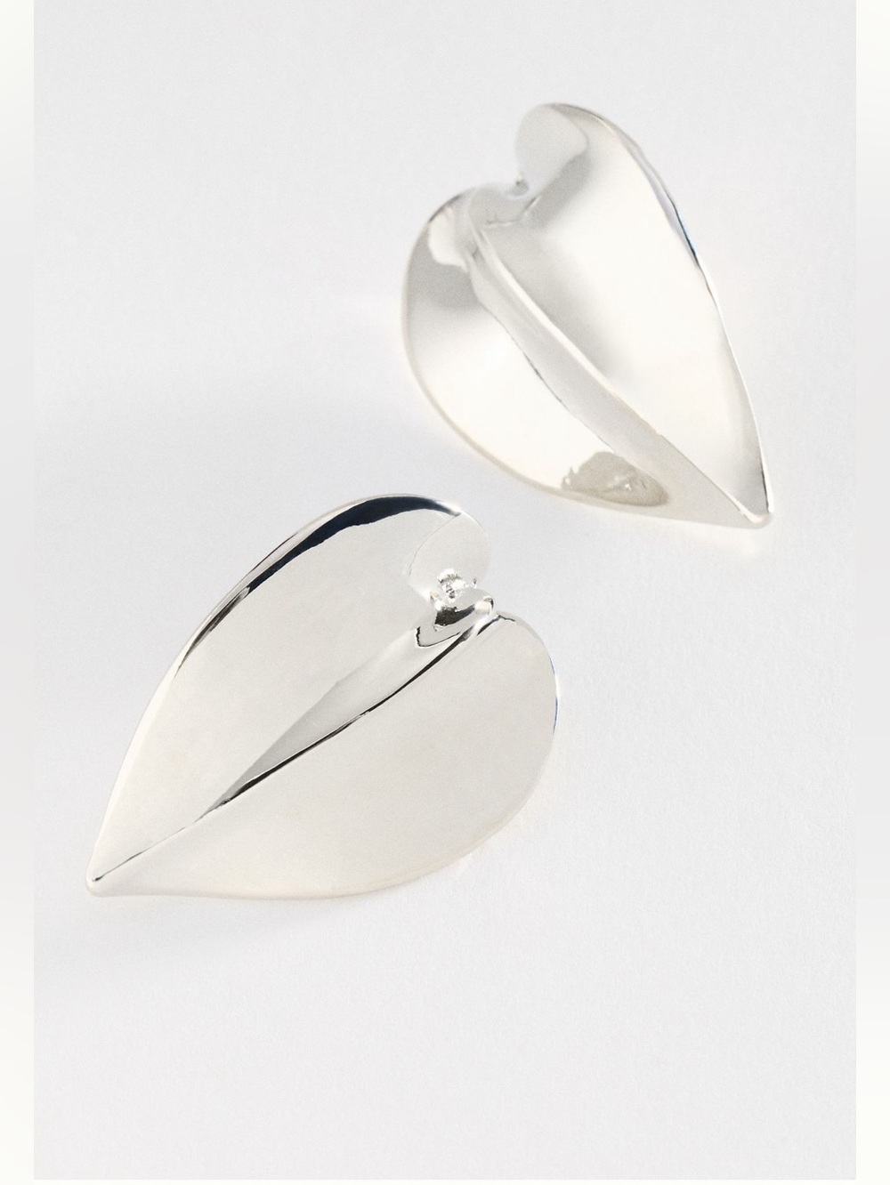 Anthropologie 14KT Gold Plated Leaf Drop Earrings New White Gold Silver